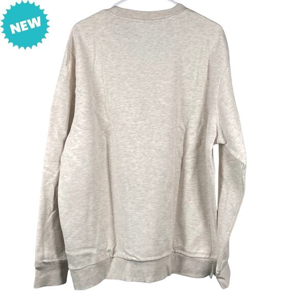 US POLO ASSN Mens XXL Crew Neck Fleece Pullover Sweatshirt Oatmeal Heather NWT - Picture 2 of 6